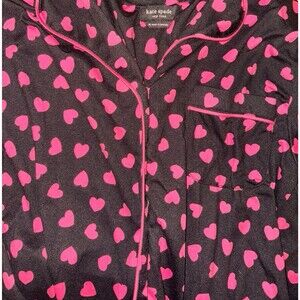 Kate Spade Pink Heart Patterned Pajama Set M